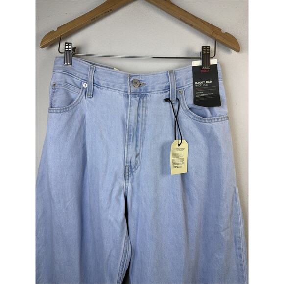 LEVI'S PREMIUM Light Mid Rise BAGGY DAD WIDE LEG Pleated Jeans Size 27 * 32 NWT - Picture 3 of 14